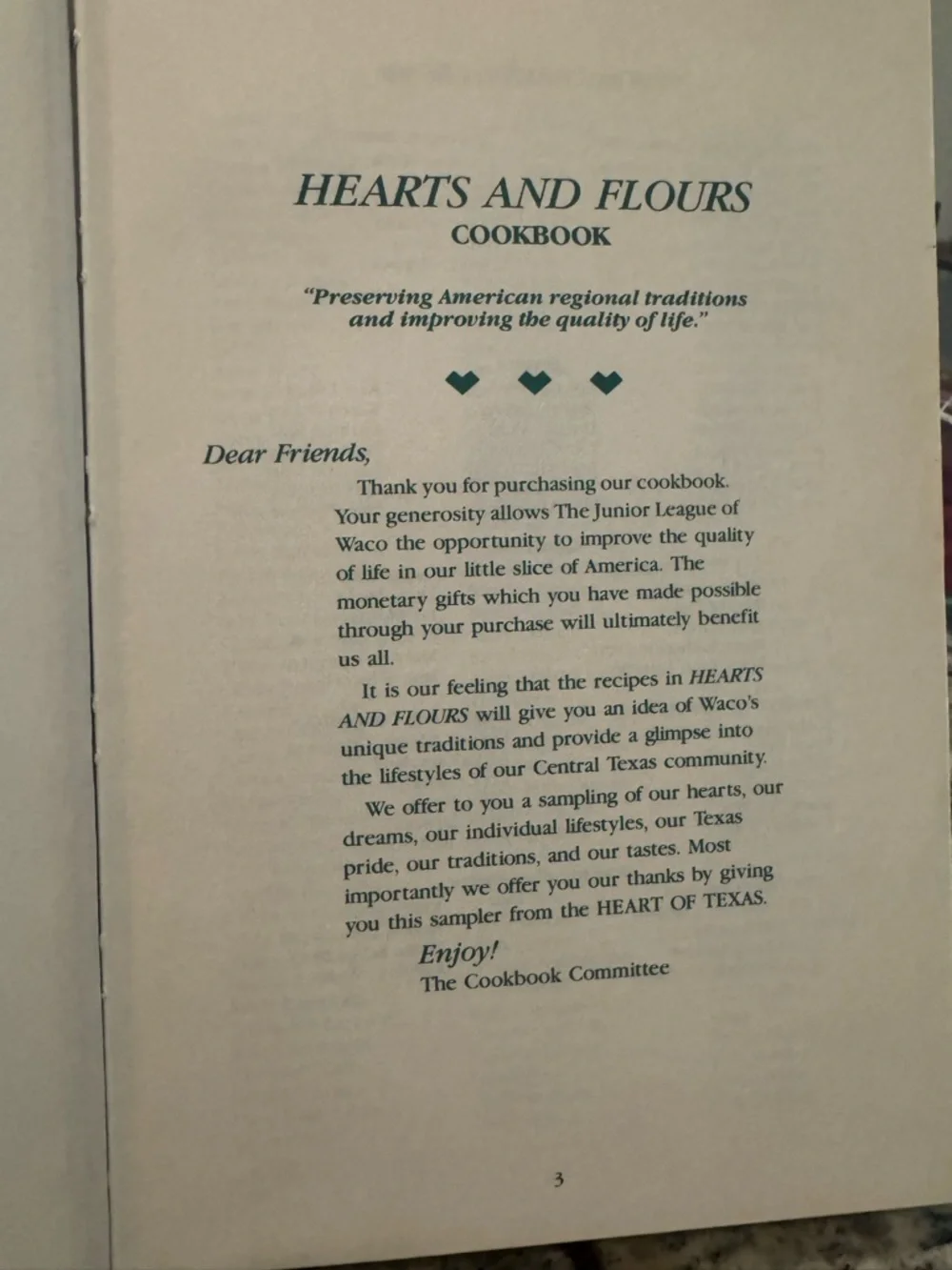 Vintage Hearts & Flours Cookbook: A Sampler of Recipes from the Heart of Texas